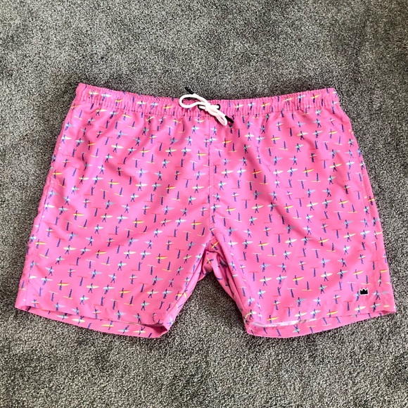 NWT Crown & Ivy Pink Drawstring Swim Trunks size XXL - Picture 2 of 11